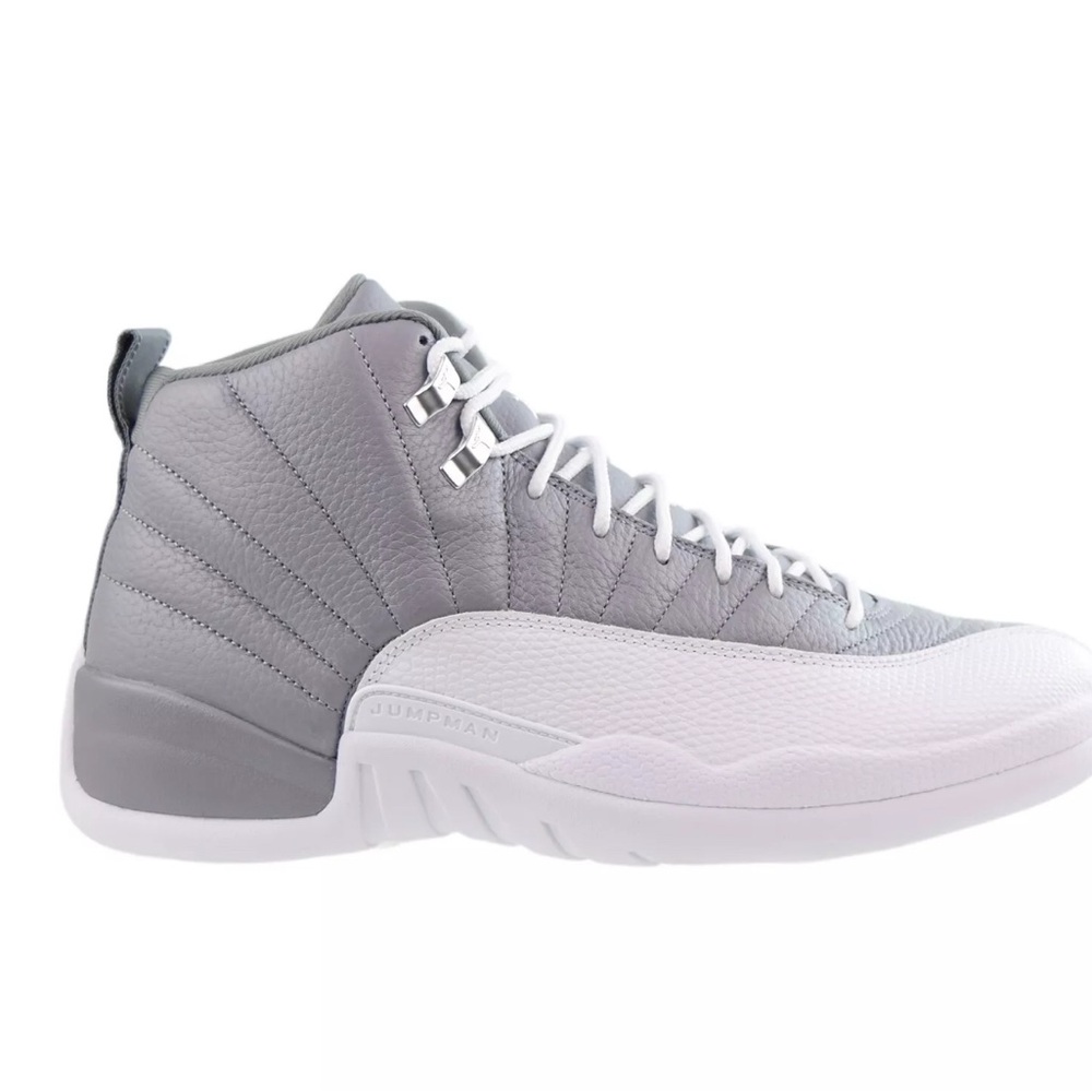Air Jordan Retro 12 Men's Shoes Stealth-White-Cool Grey